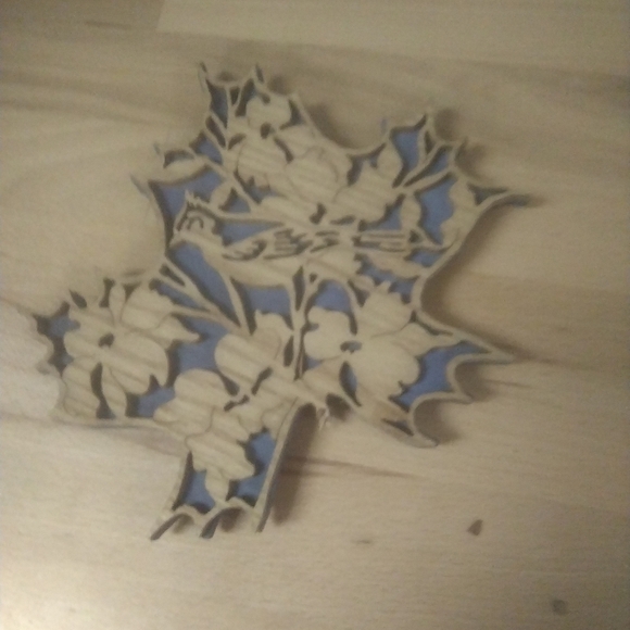 Etched or Cut Out Wooden Bird Trivia with Flowers Floral Birds Vintage - Picture 1 of 1